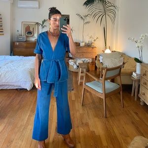 Vintage 60s Indigo Cotton Set